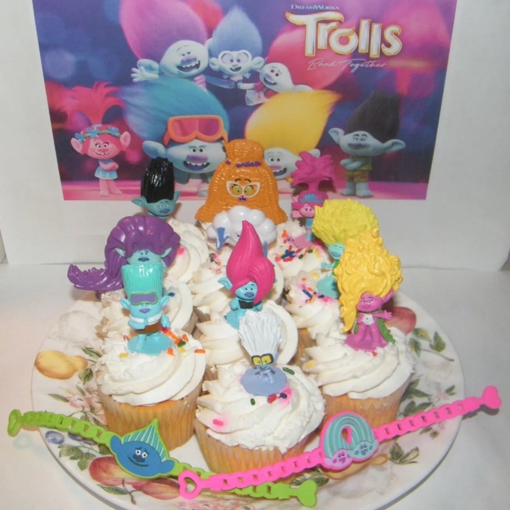 Trolls Band Together Movie Cake Toppers Cupcake Decorations Set Of 12